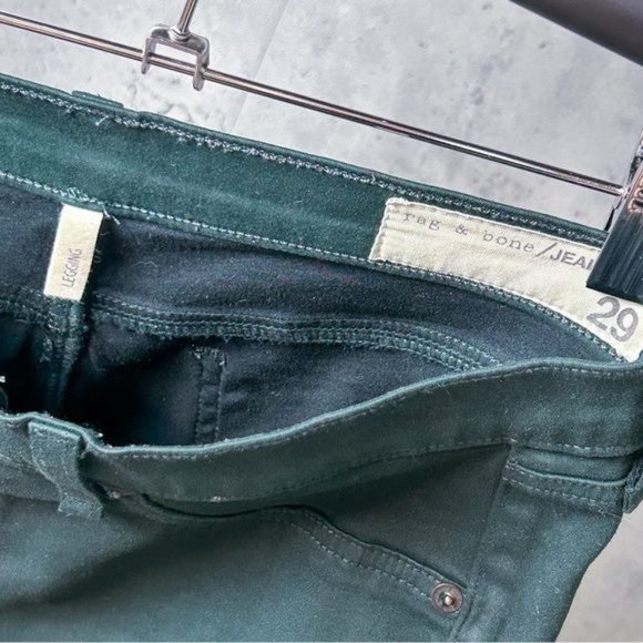 RAG & BONE | The Legging Skinny Leg Stretch Color Jeans in ‘Coated Green Gables’ - Picture 6 of 11
